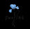 A stylized blue flower illustration above the cursive brand name 'Poco Petals' on a theme background.